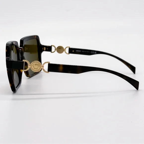 NEW VERSACE VE4441 10873 SQUARE BROWN GREEN MOD 4441 108/73 WOMEN SUNGLASSES - Picture 7 of 11